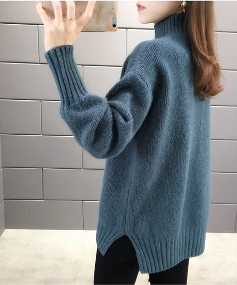 ハーフタートルネックセーター
